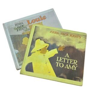 2 Vintage Ezra Jack Keats Books, Letter to Amy & Louie, HC Library Binding